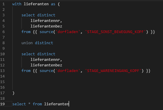 Staging-Modell „stagedimlieferant.sql“