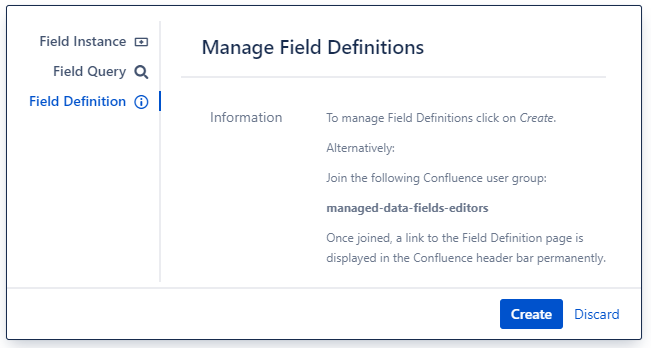 manage data field definitions