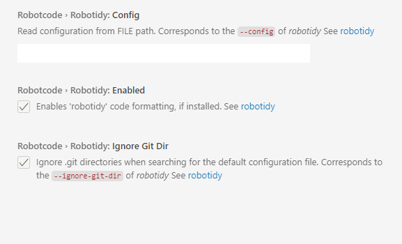 Zwei Regeln für Robotidy wurden hinzugefügt.