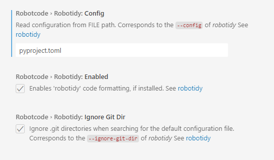 Robotidy Fehler