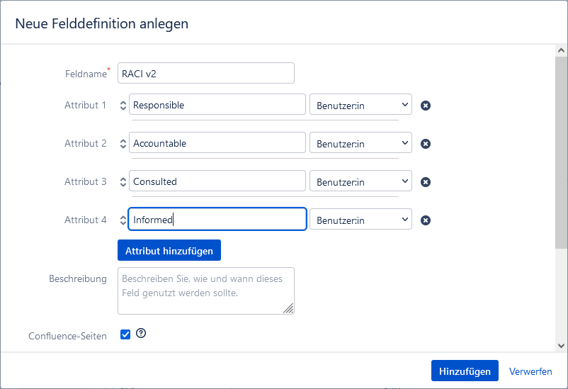 Neue Felddefinition anlegen