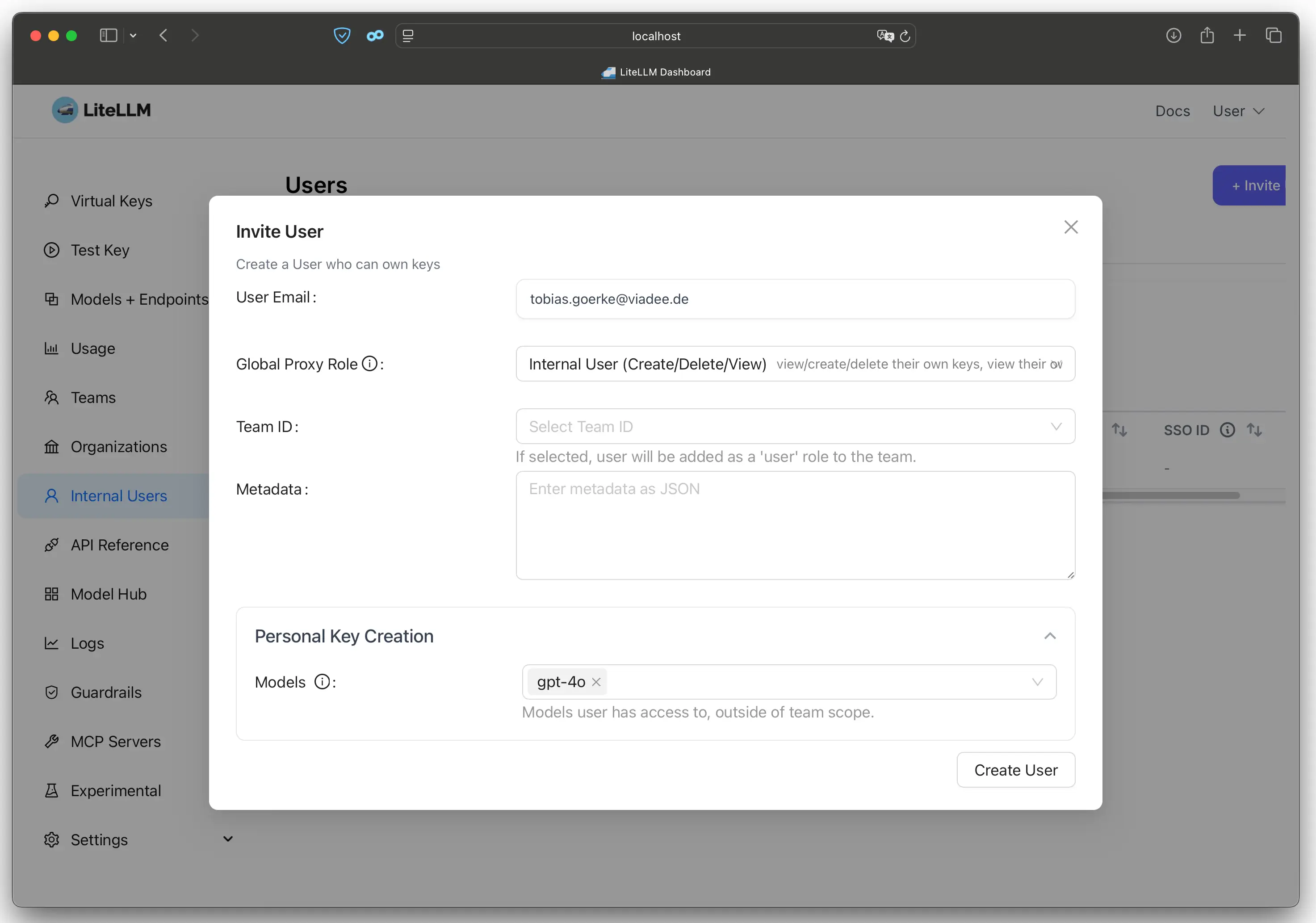 User Creation