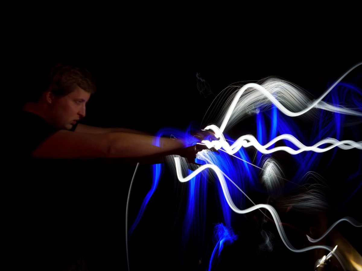 Lennarts Bild vom Lichtworkshop auf dem viadee Seminar 2025.