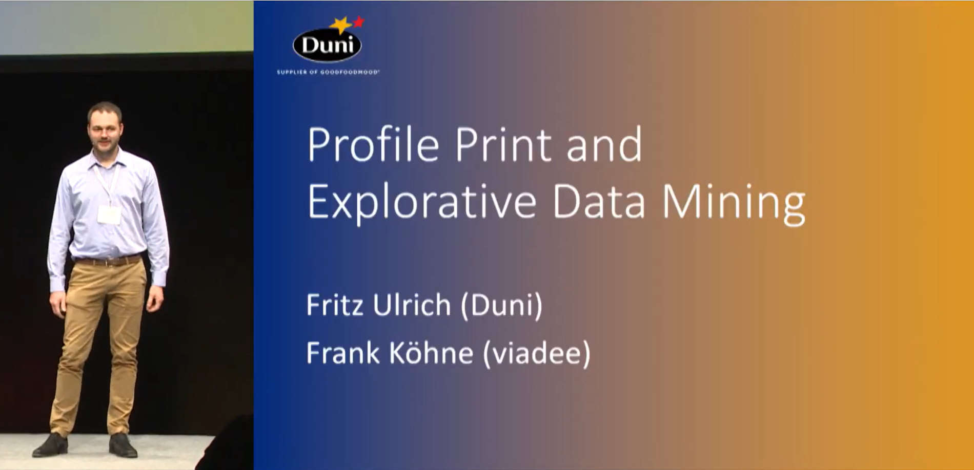 Profile Print and Explorative Data Mining (Duni, viadee), Vortrag auf der CamundaCon 2018 in Berlin