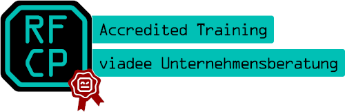 Zertifikat: Die viadee bietet von Robot Framework "accredited Trainings" an.