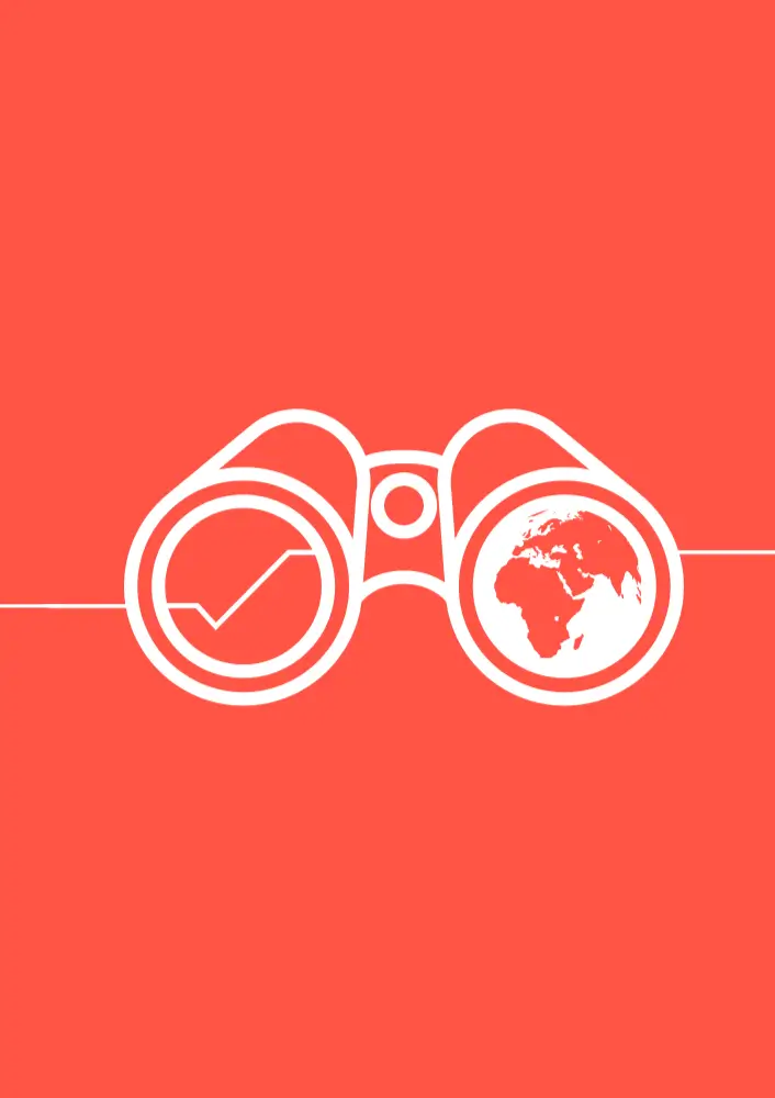 viadee Fernglas mit Globus und viadee Success Line als Zeichen für Nachhaltigkeit fest im Blick.